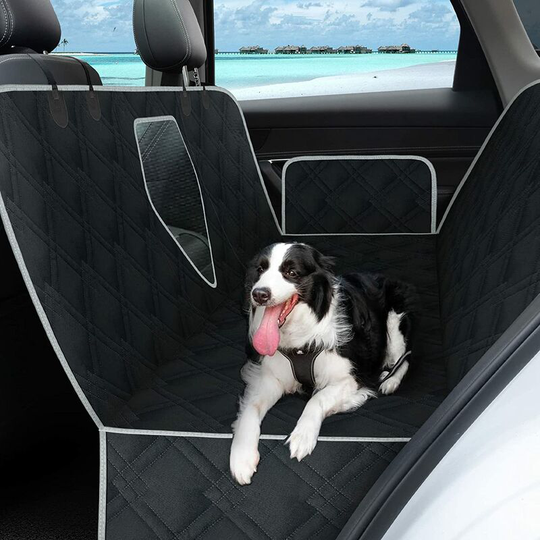 Rhafayre - Waterproof Dog Car Seat Cover Anti-Scratch with Breathable Mesh Window Non-Slip Mesh Dog Car Hammock with Side Flaps Bench Style