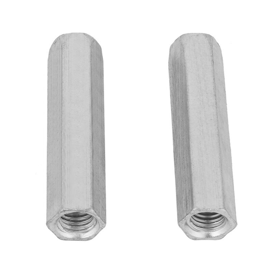 5pcs Long Rod Nut Carbon Steel Hex Coupling Nuts Hexagonal Sleeve Nut Standoff M10 Threaded Fasteners (M10*60)