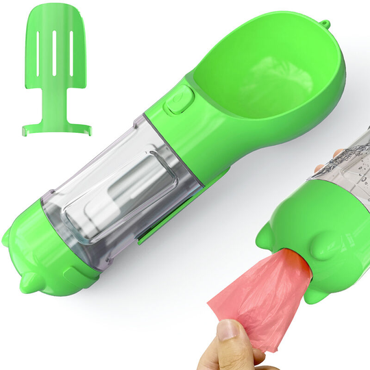 Dog Water Bottle for Walking Portable Pet Travel Water Dispenser Multi-Functional Water Cup with Poop Shovel