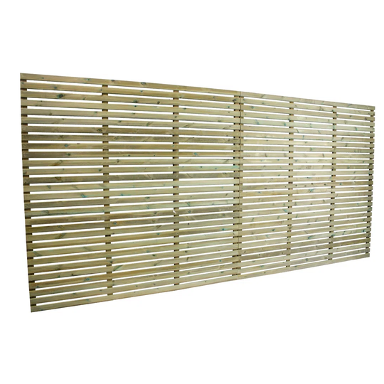 Venetian Slatted Pressure Treated Fence Panels 6Ft X 6Ft (Pack Of 3)