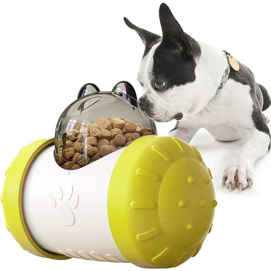Dog Cat Treat Dispenser, Smart Dog Toy, Interactive Dog Toy Cup for Feeding, Exercise, Pet Yellow