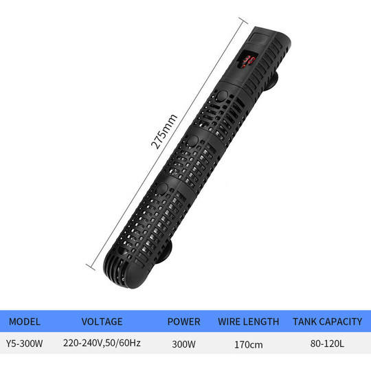 Aquarium Heater Bar Heater Bar with Protective Case Digital Temperature Display Temperature Adjustable Automatic Thermostat (Y5-300w)