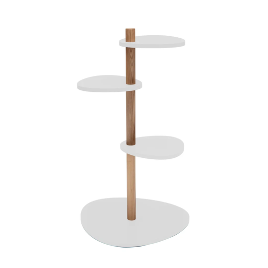 Magla Oval Multi-Tiered Solid Wood Plant Stand