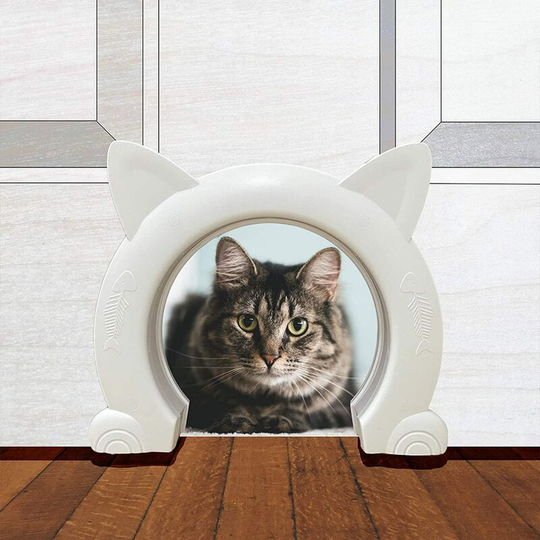 Cat hole, can control the input and output direction, white, cat shape