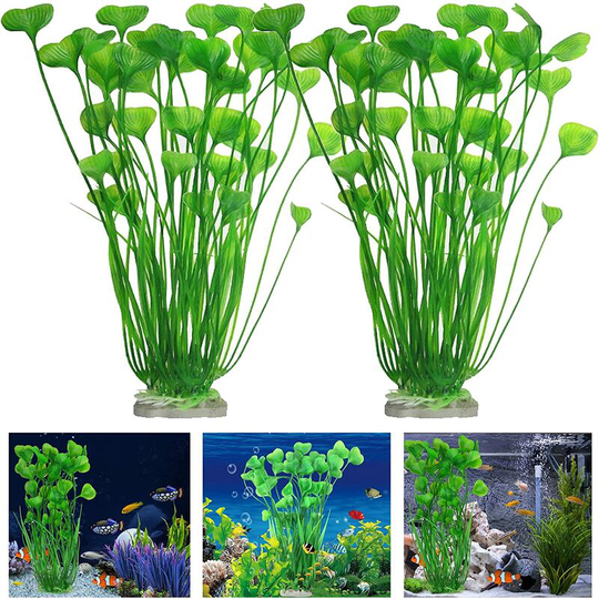 Betterlifegb - Betterlife Realistic Fake Aquatic Plants 2 Pieces Vivid Aquarium Plastic Plants Simulation Water Grass Natural Realistic Aquarium