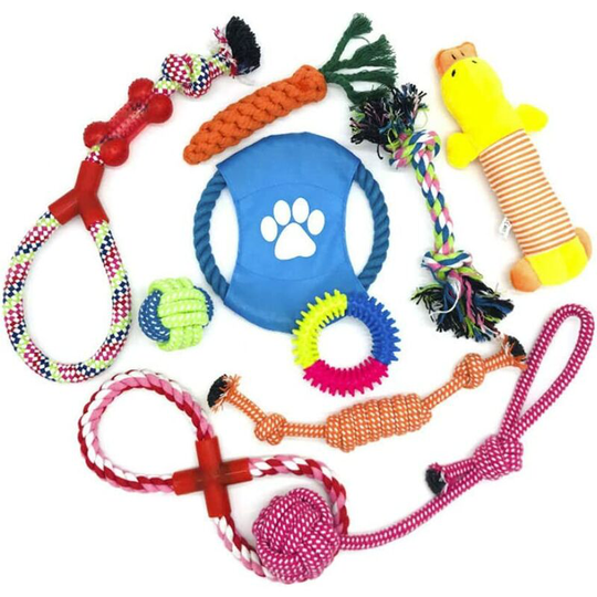 Chew Toys 10 Pack Natural Cotton Rope Chew Toys for Small and Medium Dogs