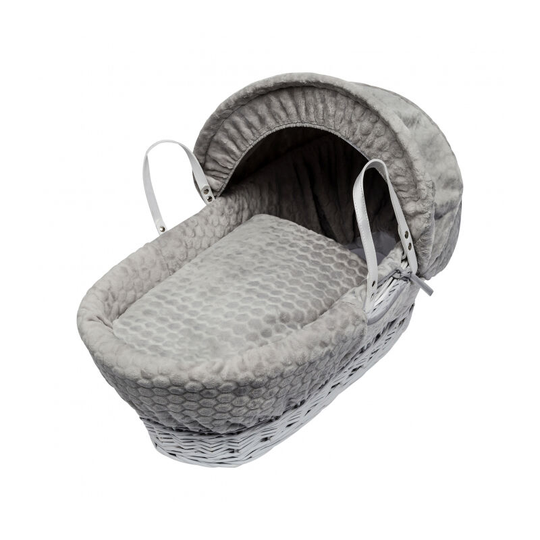 Quiet as a Mouse Moses Basket Bedding Set Dressings with Quilt, Padded Liner, Body Surround and Adjustable Hood