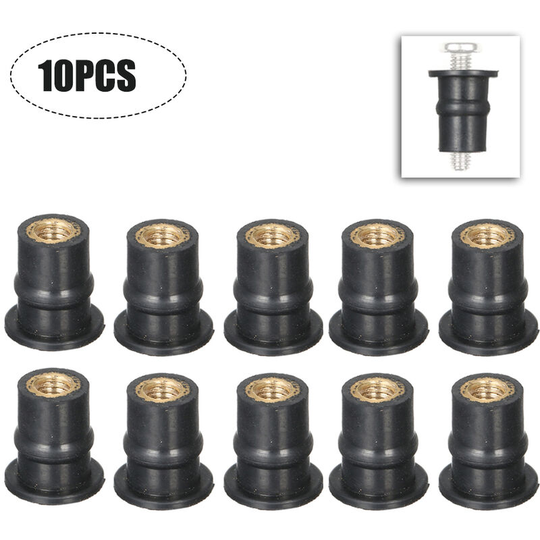 M5 Rubber Well Nuts 5MM Metric Motorcycle Windshield Shaft Nut,model: 10PCS - model: 10PCS