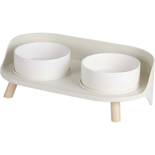 Naxunnn - Cat Dog Bowl - Raised Cat Bowl with Stand - 480ml Spill Proof Cat Dog Bowl - Double Ceramic Cat Water and Food Bowl | Little Puppy | Rabbit