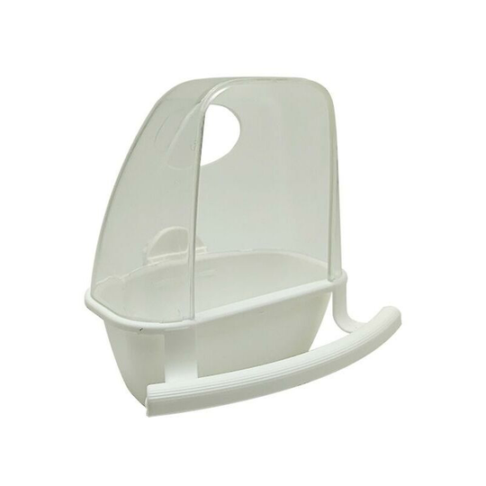 Parrot Birds Cage Feeder Plastic Food Container Birds Water Hanging Bowl Parakeet Feeder Box Bird Supplies,White Thsinde