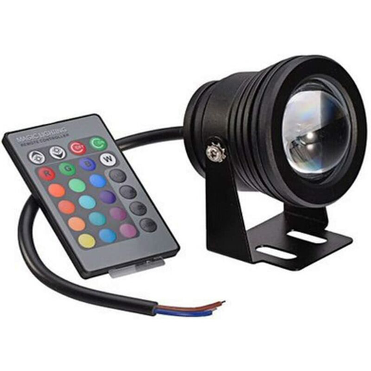 LangRay Pool Source LED Lamp Remote Control Underwater Light Color Changing Aquarium Pond Lights (Black Shell RGB) 10W [Energy Class A]