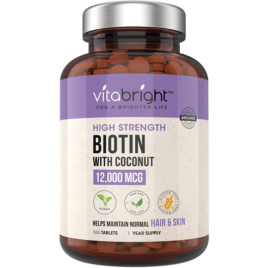 Biotin Hair Growth Supplement 12000mcg 365 High Strength Biotin Tablet