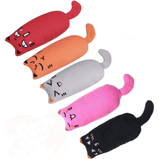 Cat Toys 5 Pack Plush Cat Grass Cat Toys, Teeth Cleaning Chew Toy