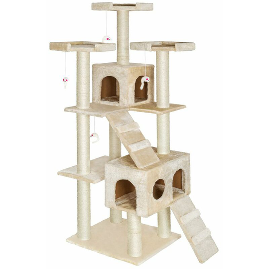 Cat tree scratching post Knuti - cat scratching post, cat tower, scratching post - beige - beige