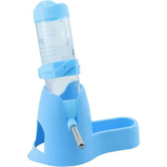 Hamster Bottle - Drinkers for Small Animals / Dwarf Rabbit / Rodents in Cage Plastic Water Dispenser with Stand 125ml(Blue)