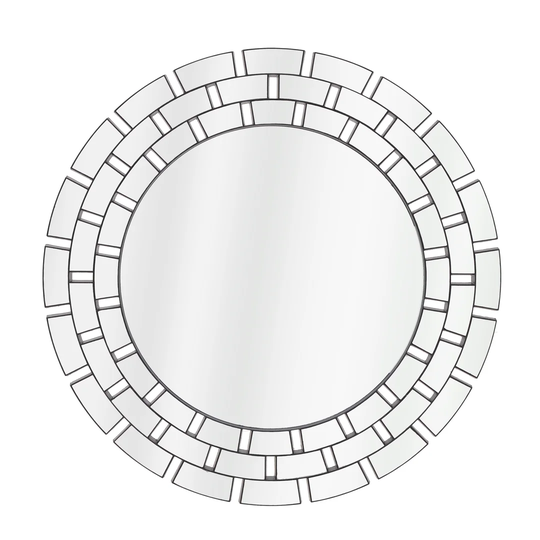 Americus Round Plastic Framed Wall Mounted Accent Mirror in Clear