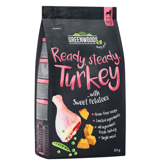 1.5kg Greenwoods Dry Dog Food - Special Price!* - Turkey with Sweet Potatoes, Peas & Pumpkin