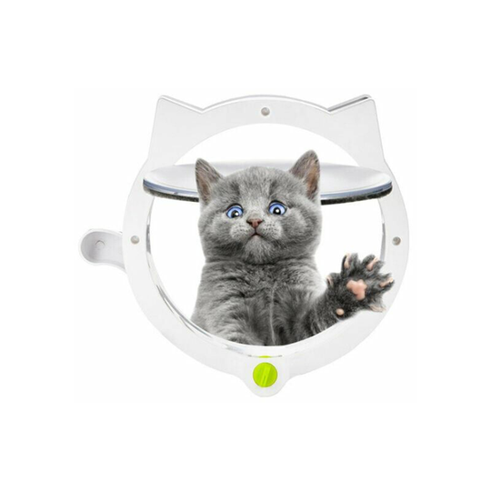 Joorrt - Cat Flap - Pet Door with 4-Way Lock - for Interior & Exterior Doors, Wall, or Hidden Cat Litter Box - Quick & Easy Installation (Black)