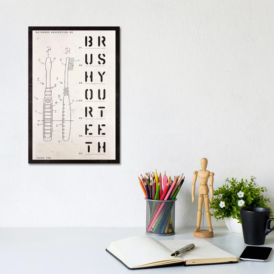 Toothbrush Patent Print by 33 Broken Bones - Wrapped Canvas Graphic Art Print