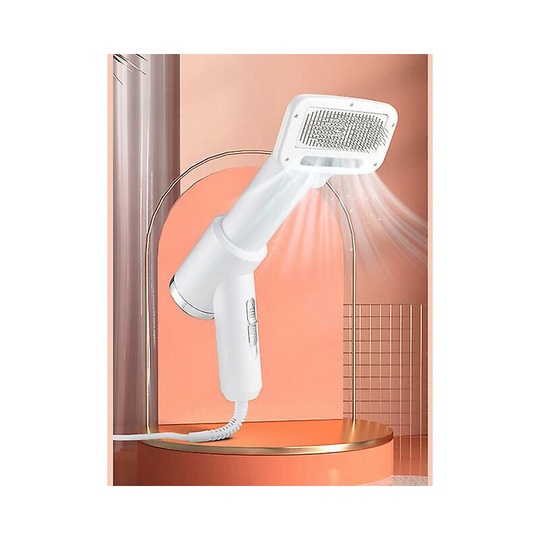 Pet hair dryer pet dog cat grooming blower warm wind fast blow-dryer portable cat hair comb dog fur blower low noise temprature White uk plug