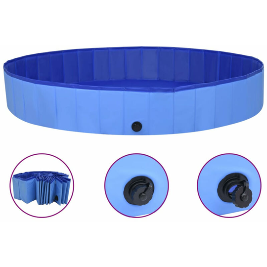 Foldable Dog Swimming Pool Blue 200x30 cm pvc