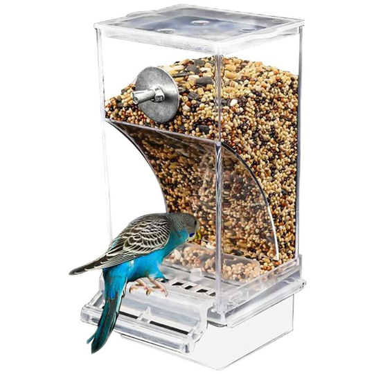 Automatic Splash Proof Bird Feeder, Birdcage Accessories, Food Container for Parakeets, Canaries, Cockatiels, Finches