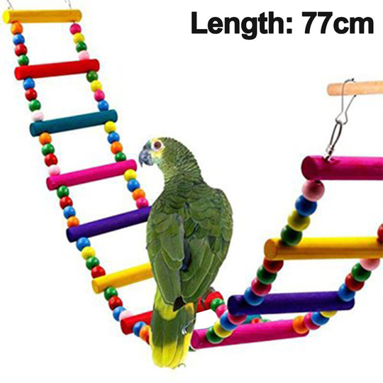 Devenirriche - Bird Parrot Toys, Naturals Rope Colorful Step Ladder Swing Bridge for Pet Trainning Playing, Flexible Birds Cage Accessories