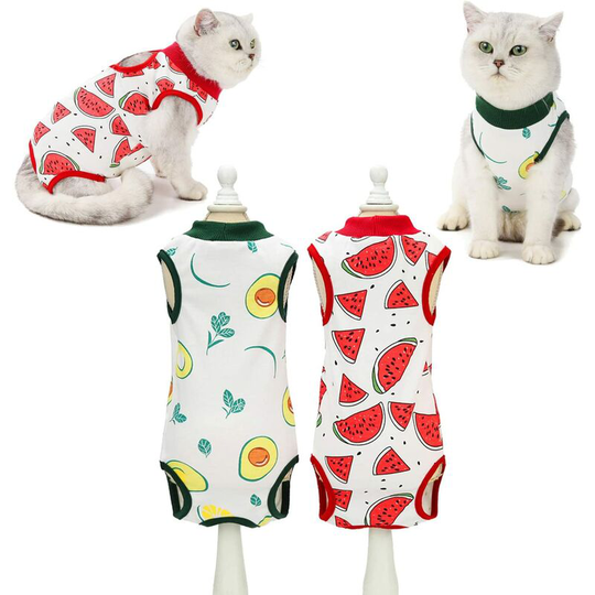 Soekavia - 2 Packs Pet Surgical Recovery Suit,E-Collar Alternative for Cats, Abdominal Wounds After Surgery Wear for Kittens Physiological Clothes