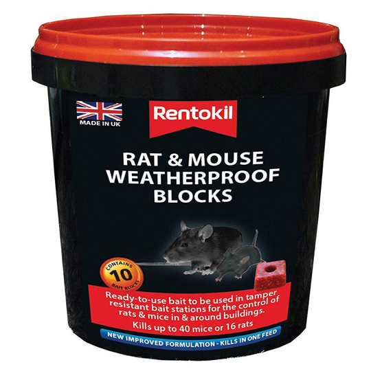Rentokil Mouse & Rat Weatherproof Blocks - 10 Pack [PSMR42]