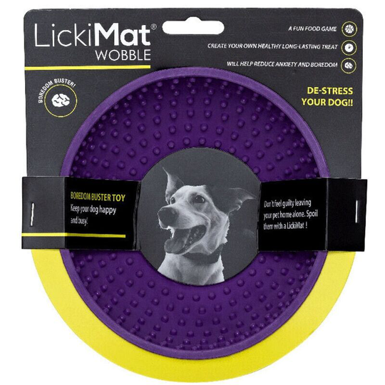 Wobble Dog Slow Feeder (16cm) (Purple) - Purple - Lickimat