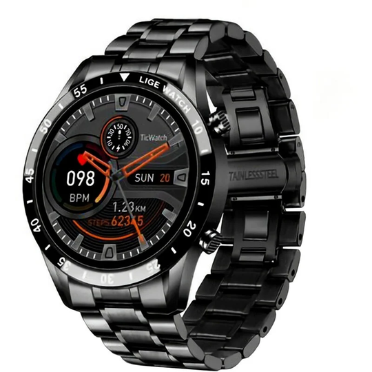 New Smart Watch Upgrade Smart Wearable Watch Pedometer Heart Rate Blood Oxygen Detection IP67 Waterproof Long Battery Life, Black - Black