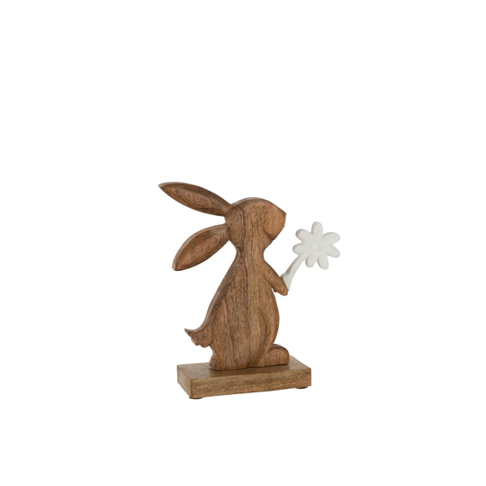 Rabbit Flower Figurine