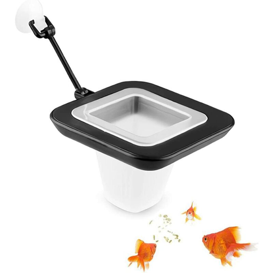 Aougo - Aquarium Fish Feeding Ring Floating Circle with Suction Cup Easy Install Round Square and Round Shape Bloodworm Mealworm for Guppy Goldfish