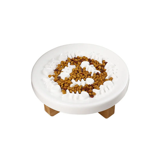 Anti Glutton Dog Bowl, Slow Feeding Bowl with Non-Slip Base, Anti Glutton Cat Bowl, Promotes Healthy Eating and Slow Digestion Ceramic