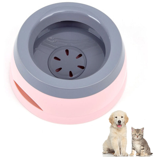 No Spill Dog Water Bowl for Home and Travel, No More Wet Floors or Splashes from Spills or Messy Jowl Drips, pink