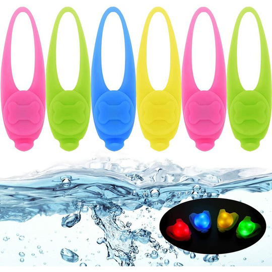 6 Pieces Pet Dog Cat Collar Lights Pet Tag Lights Dog Night Walking Safety Lights Waterproof Clip-on Pet Collar Lights for Making Your Small Medium