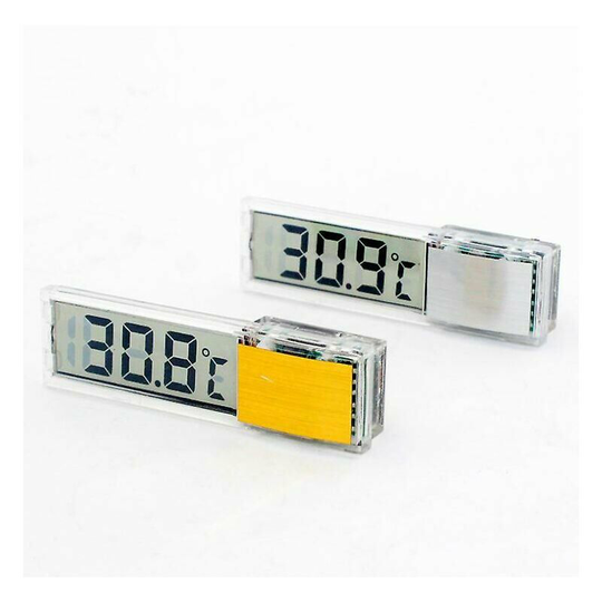 Aquarium Fish Tank Thermometer, Lcd Display Measuring Table 2 Pieces (silver + Gold)