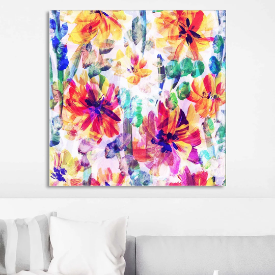 Wild Flowers 1 - Wrapped Canvas Painting Print