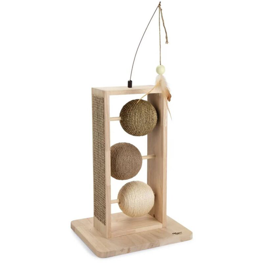 Cat Scratching Balls Lomax 34.5x29.5x50 cm Wood Designed By Lotte Cream