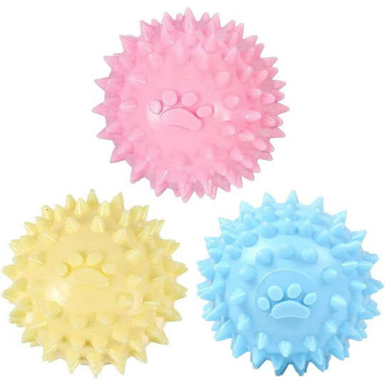 Qersta - 3 pcs Pet Training Ball Floatable Dog Pool Toy Dogs Chew Spiky Ball for Puppy, Great for Medium and Small Dogs Teeth Cleaning Supplies, Blue