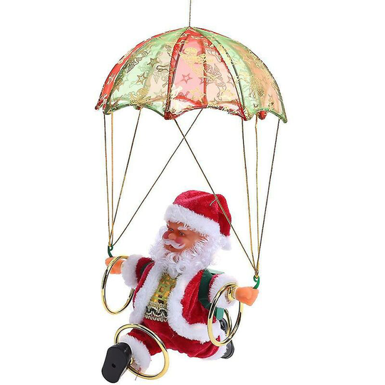Christmas decoration creative parachute jumping Santa Claus parachute electric toys