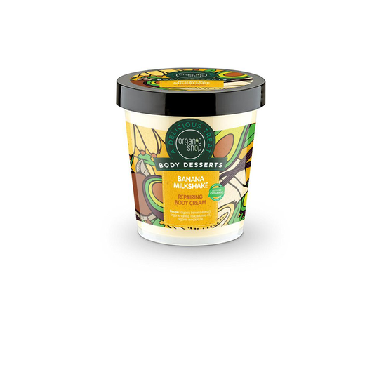 Organic Shop Body Dessert Banana Milkshake Repairing Body Cream, 450 ml