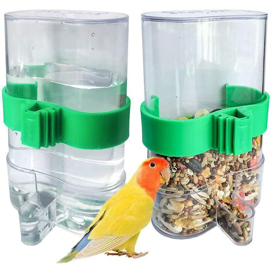 2 Pack Automatic Water Trap Bird Bath Feeder Automatic Bird Bath Bird Feeder for Bird Cage Accessories
