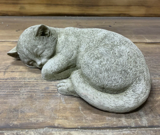 Ehsan Stone Garden Lying Sleeping Cat Kitten Ornament Memorial Statue Ornament
