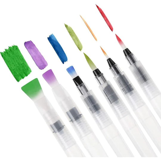 Ilovemilan - Watercolor Brush Pens, 6 pcs, Water Brush Pens for Watercolor, Water Color Pen, Watercolor Paint Pens, Refillable Watercolor Brush Pens,