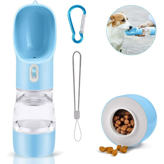 Dog Water Bottle, Portable Dog Water Kettle, Multifunctional Pet Water Cup for Dogs and Cats (Blue/258ML)
