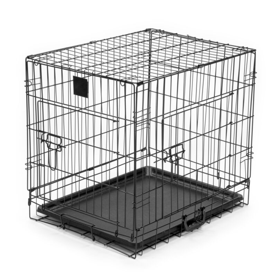 KCT Small Metal Dog Puppy Crate with Plastic Tray - Folding Training Pet Pen