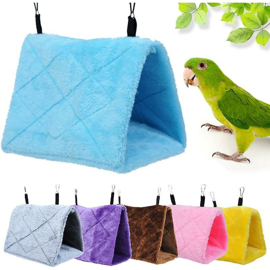 Fashion Pet Bird Parrot Cages Hut Tent Hanging Bed Cave for Sleeping Bird Cage Accessories Bird House Blue