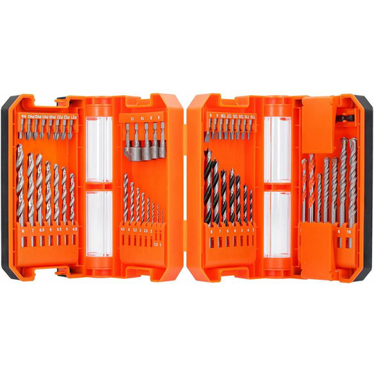 51-Piece Multi Purpose Combination Drill Bit Set In Small Case with Storage Tube