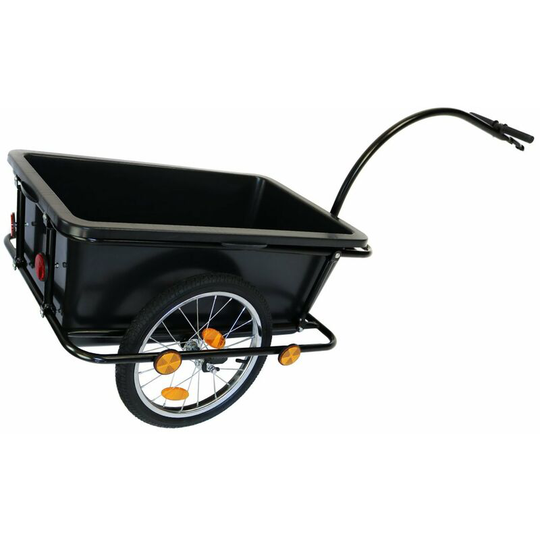 Bike Trailer Trolley with Coupling & Pneumatic Tyre 90L Cargo - Oypla